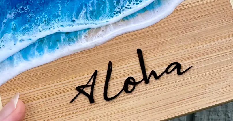 TBM Creations LLC - Wholesale Cheese Board - NEW Whale Tail Ocean Resin Charcuterie Board – Maui Made14