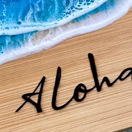 TBM Creations LLC - Wholesale Cheese Board - NEW Whale Tail Ocean Resin Charcuterie Board – Maui Made14