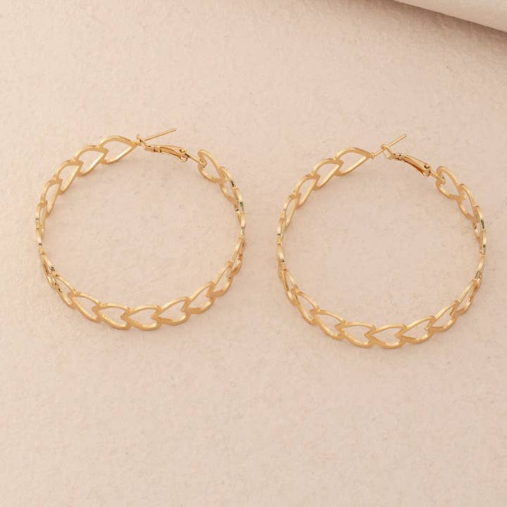 Kate Tuesday Jewelry – wholesale Hoop-örhängen – Heart Light Gold Hoops1