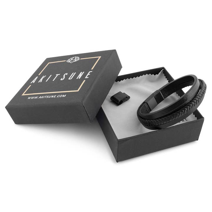 Blackskies - Wholesale Bangle Bracelet - Pathfinder Synthetic Leather Bracelet - Black Black3