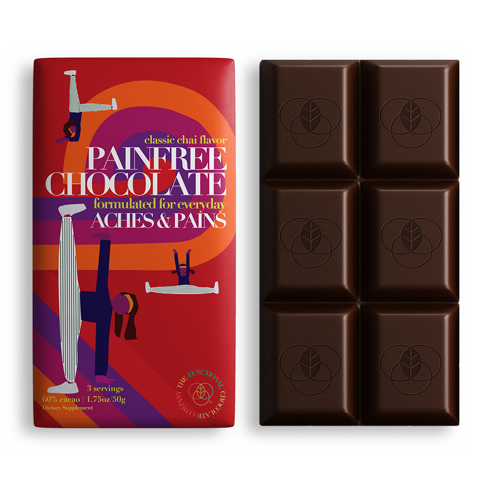 The Functional Chocolate Company - Wholesale Chocolate Bar - Painfree Chocolate - Aches/Pains Formula - Classic Chai1