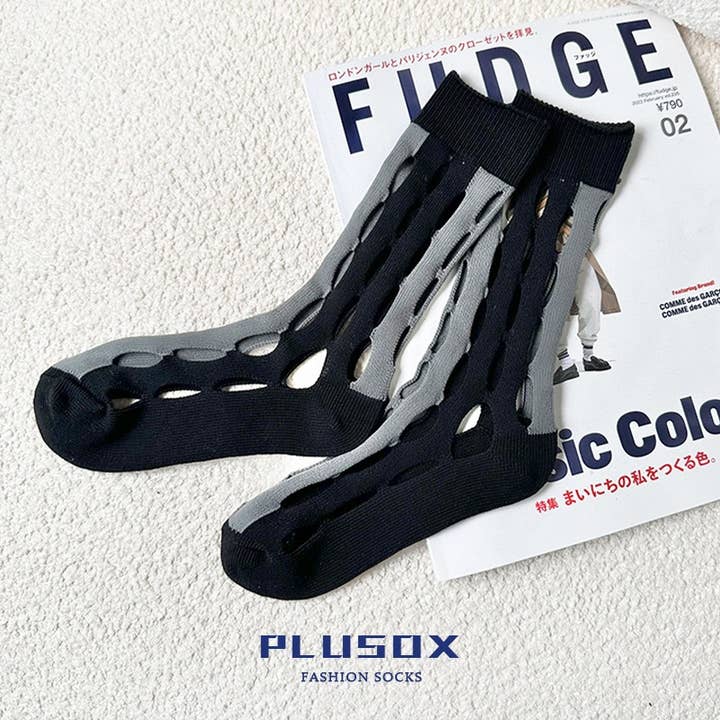 LadyJuneAccessories - Wholesale Socks - Women's - Elegance Oval Cut-Out Mesh Socks3