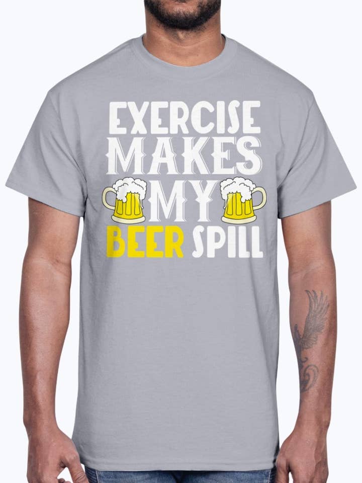oefening maakt mijn bier morsen - Gym - Cotton Tee voor wholesale door tshirt unlimited