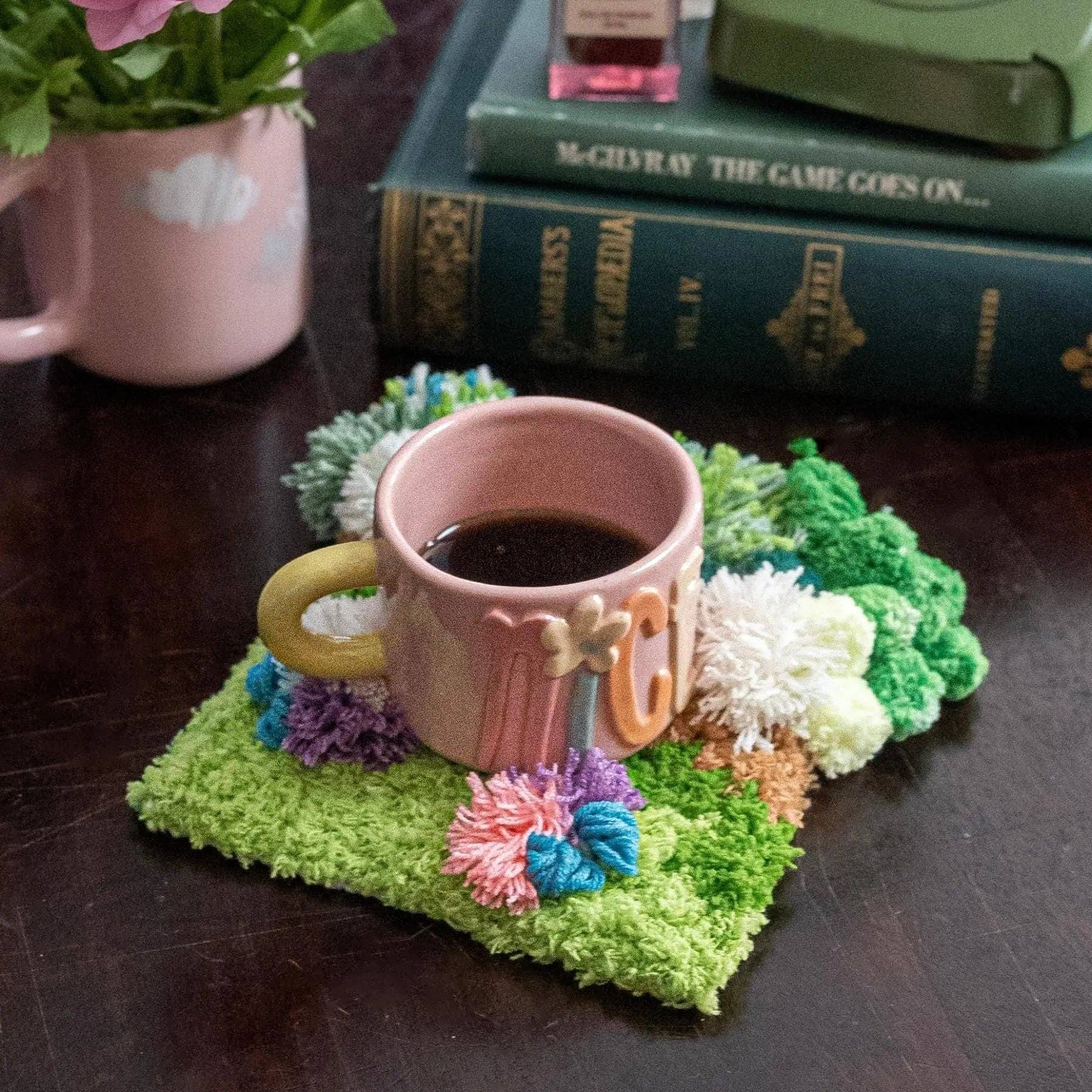 Craft Club - Wholesale DIY Craft Kit - FLOWER PATCH - Moss Coaster Kit1