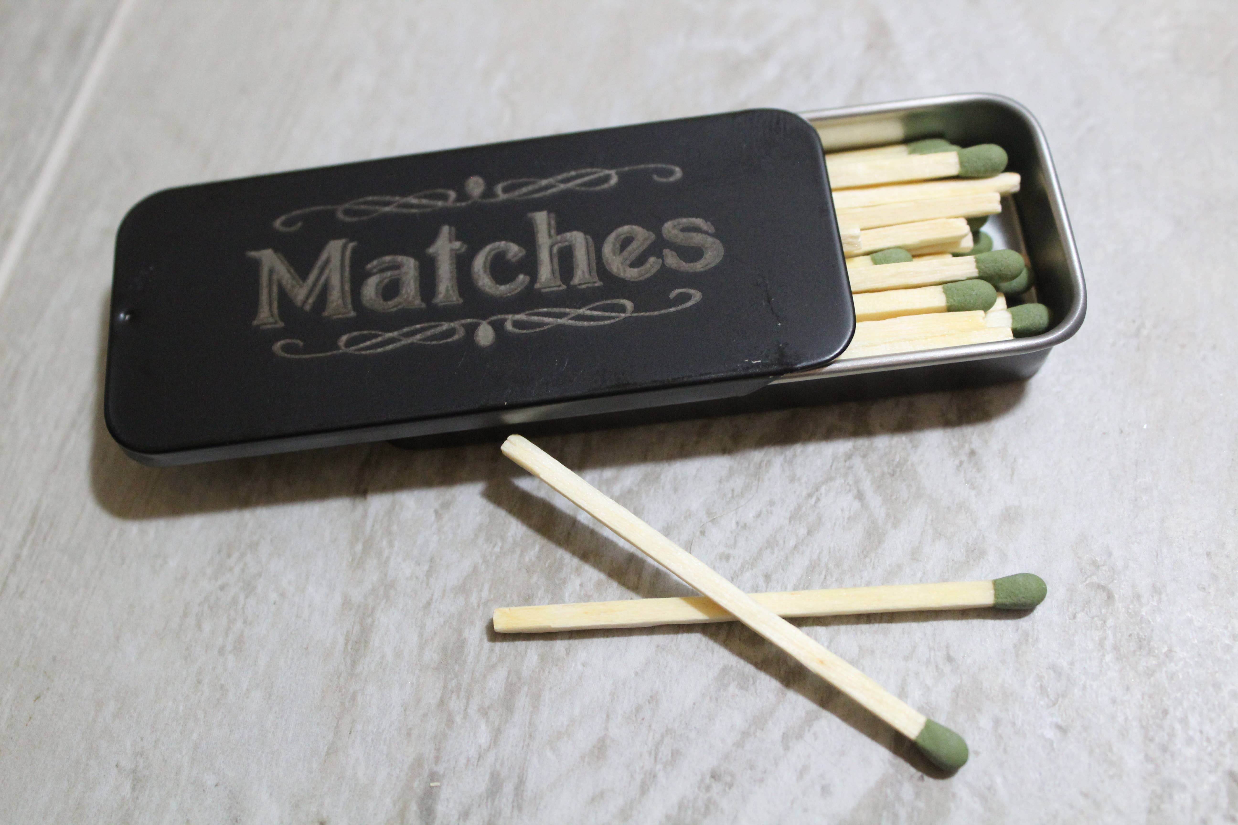 Raven Design - Wholesale Matches - Black Metal Match Refillable Tin2