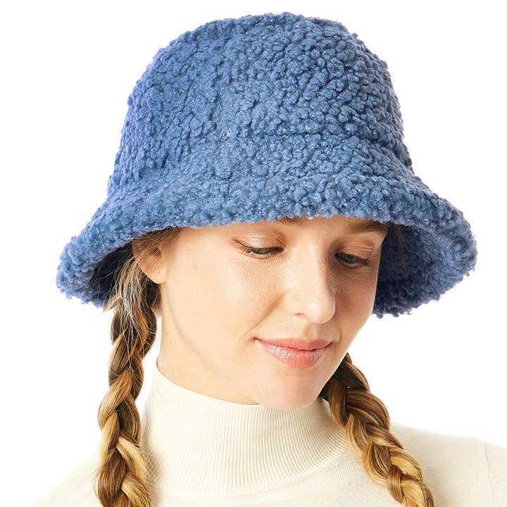 Fashion City - Wholesale Bucket Hat - Women's - Boucle Teddy Winter Bucket Hats