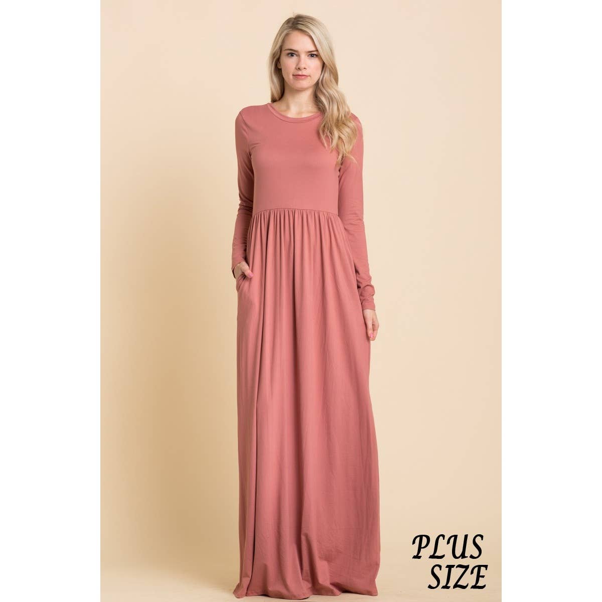 Reborn J - Wholesale Dress - Women's - Basic long sleeve maxi in plus size17