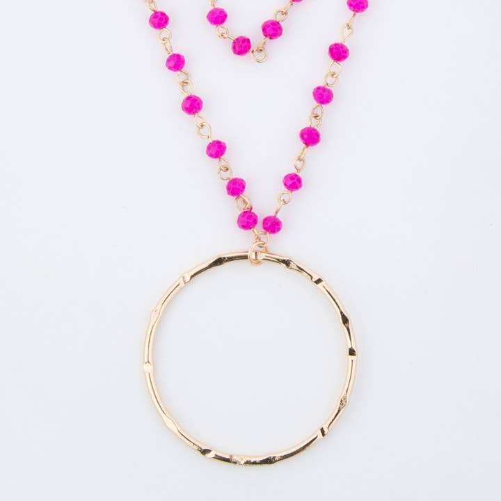 Howard's - Wholesale Pendant/Charm Necklace - Malia Beaded Ring 22" Pendant Necklace3