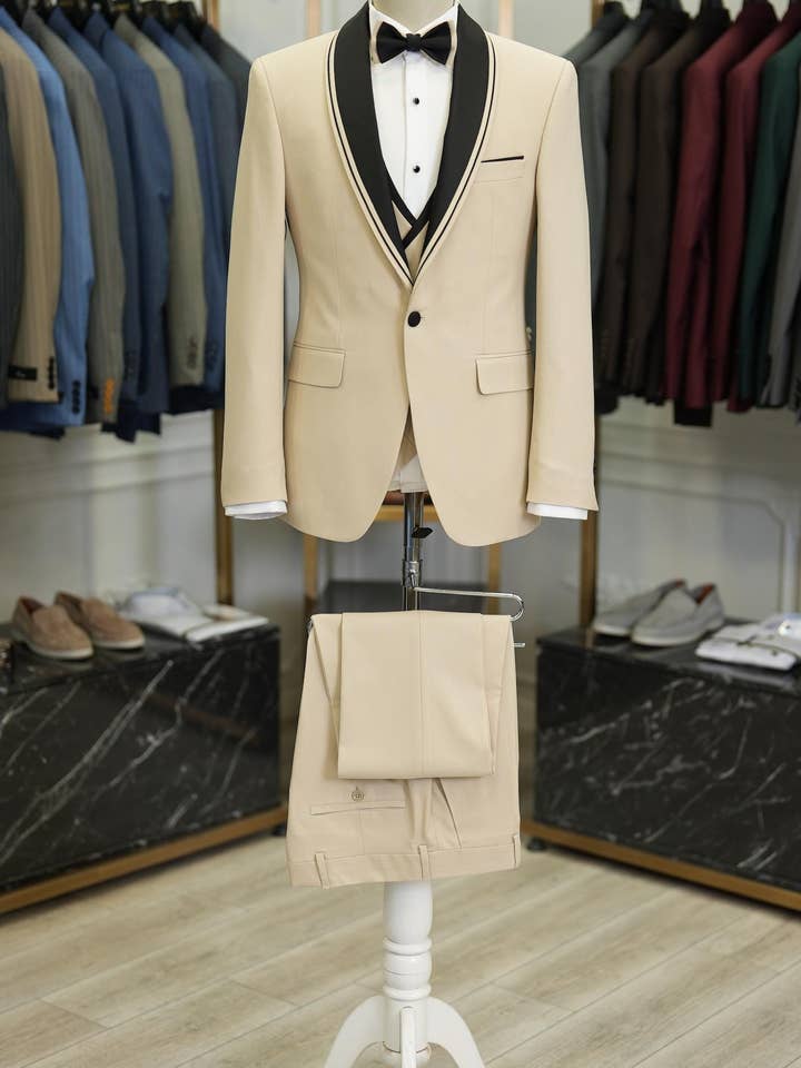 parez suits – wholesale Suit set – men's – Mens 3 Piece Slim Groom and Formal Suit 2