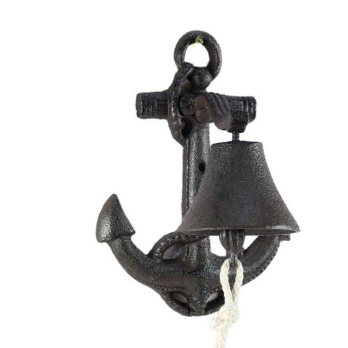 Cast Iron Wall Mounted Anchor Bell 8" for wholesale by Hampton Ironworks
