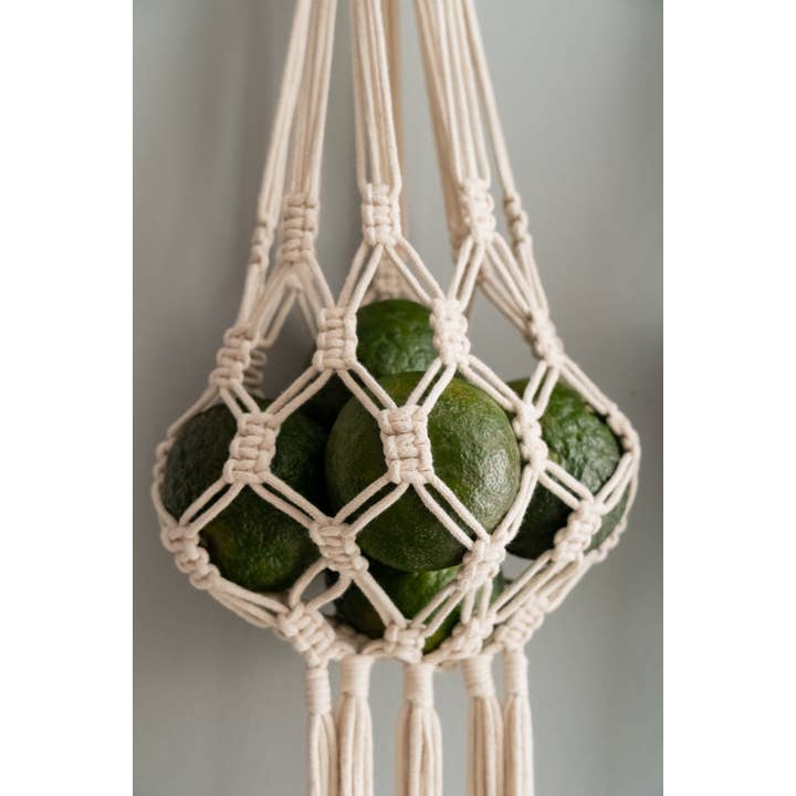 BeanDaikon - Wholesale Fruit basket - Macrame Hanging Fruit Basket I665