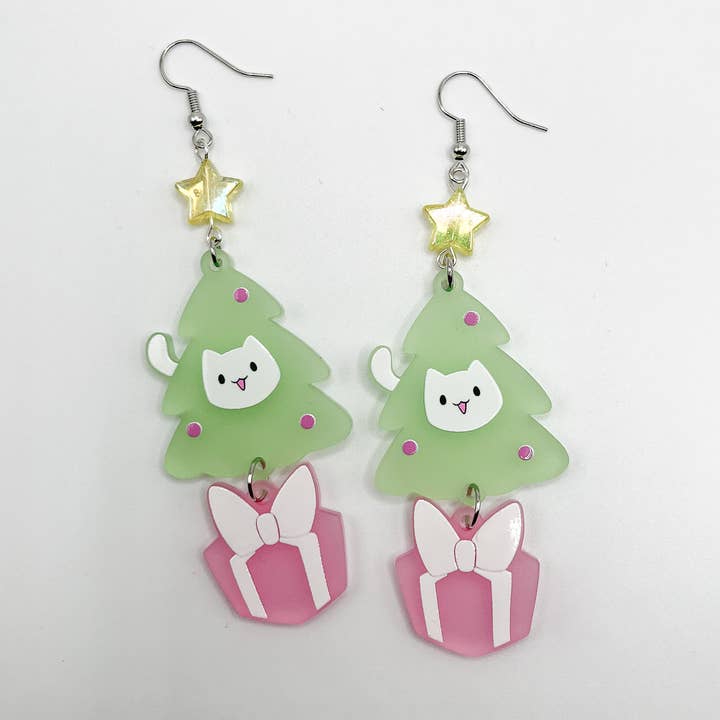 Julgran katt örhängen för wholesale av Geekly Whimsical