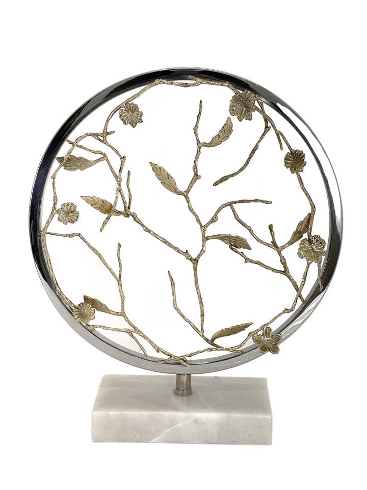 Warm Silver Antique Leaf Sculpture for wholesale by Elegance Beyond