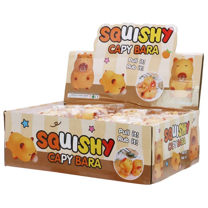 Cap Zone – wholesale Mjuk leksak - Barn och baby – Dreglande Sömnig Kapibara Mjuk PVC Squishy Leksak - 12 st