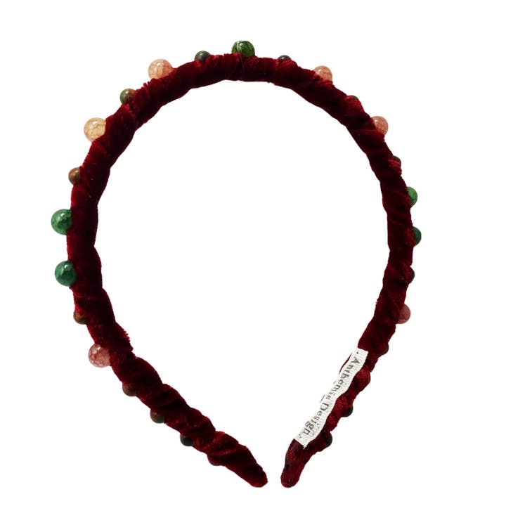 Kersthoofdband van natuursteen en niet-giftige chiffon voor wholesale door Anthemis Paris