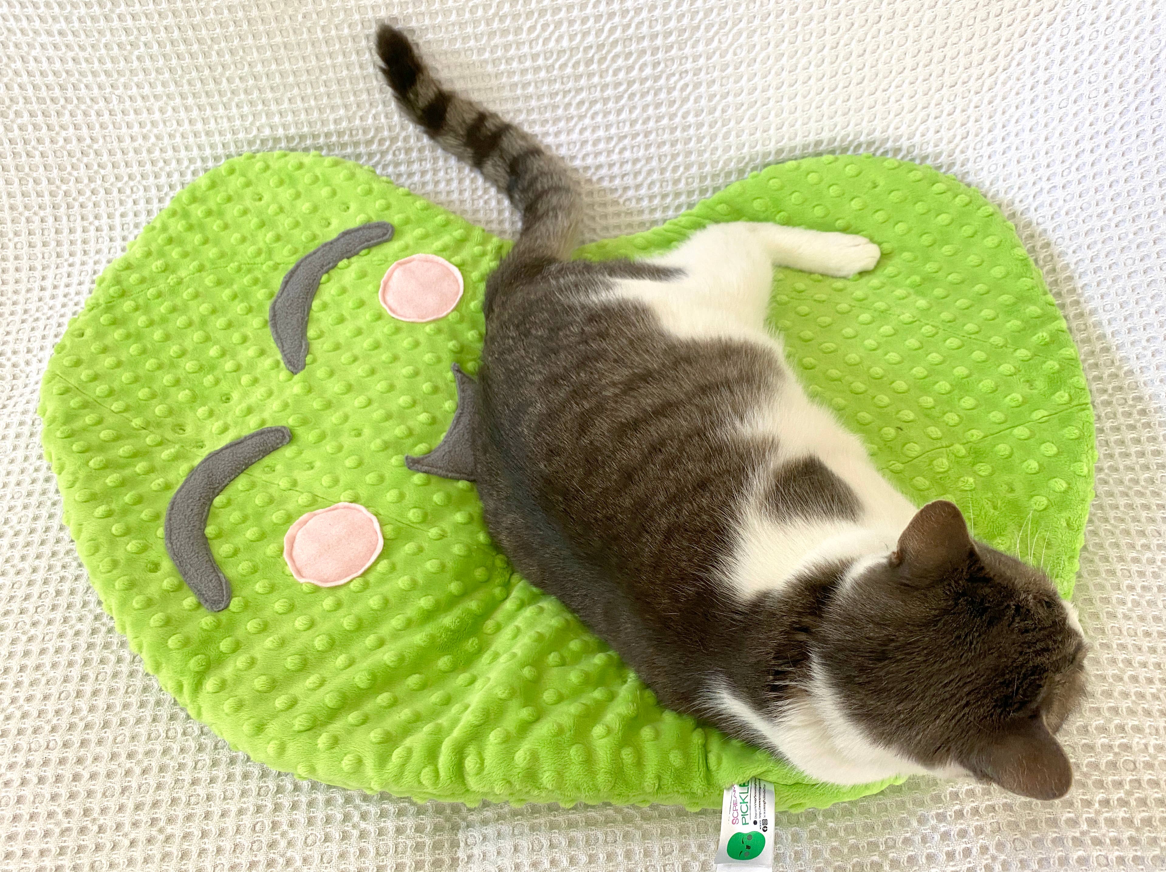 Screaming Pickles – cama - Gato e cão por atacado – Cama de Pelúcia em Forma de Picles Feita à Mão para Gatos e Cães Pequenos9