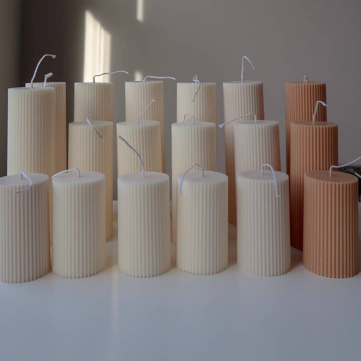 Jeune Home - Wholesale Pillar Candle - Small Scented Soy Ribbed Pillar Candle | Wedding candle5