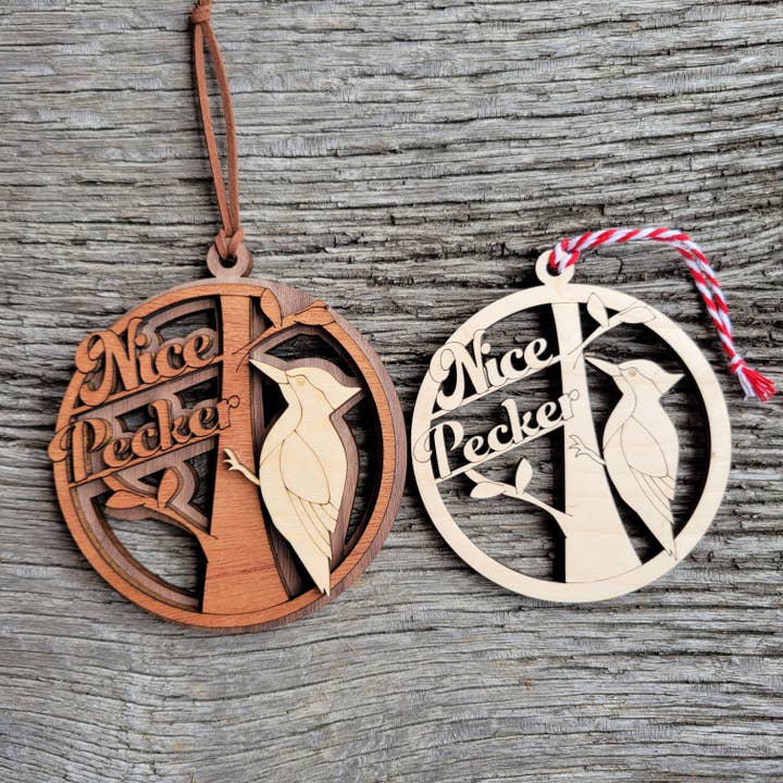 Christmas 2025 Funny Ornament – Nice Pecker (Woodpecker) for wholesale by cherelle lynne