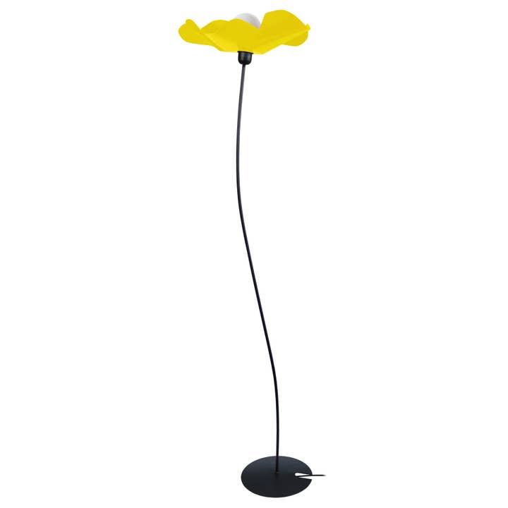 BLUME - Zwarte en gele metalen vloerlamp in bloemvorm voor wholesale door Tosel Shop