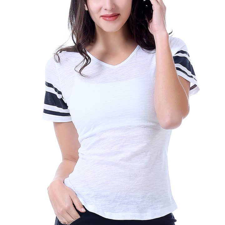 T-Shirt Blanc Baseball pour la vente par Mad Style