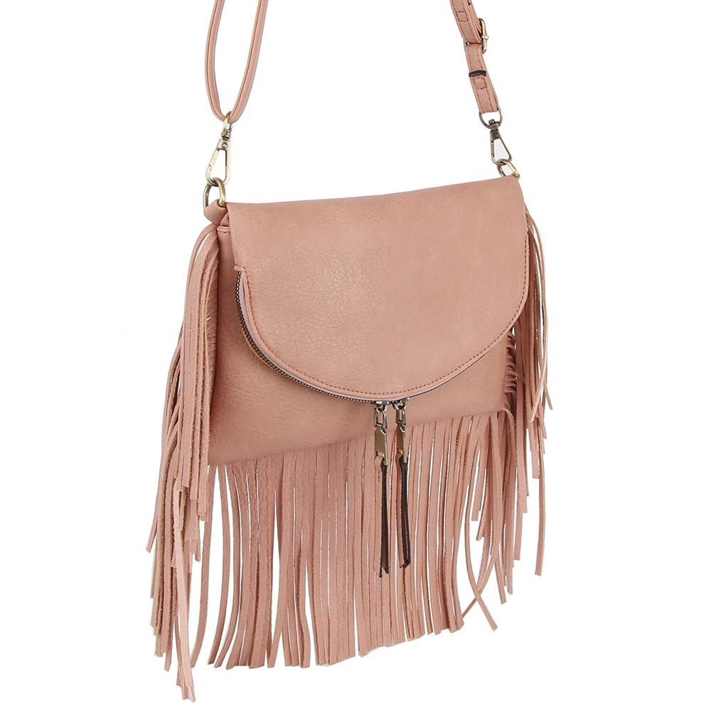 Collections by Fame Accessories - Wholesale Crossbodytas - Dames - Schoudertas met klep en franjes6