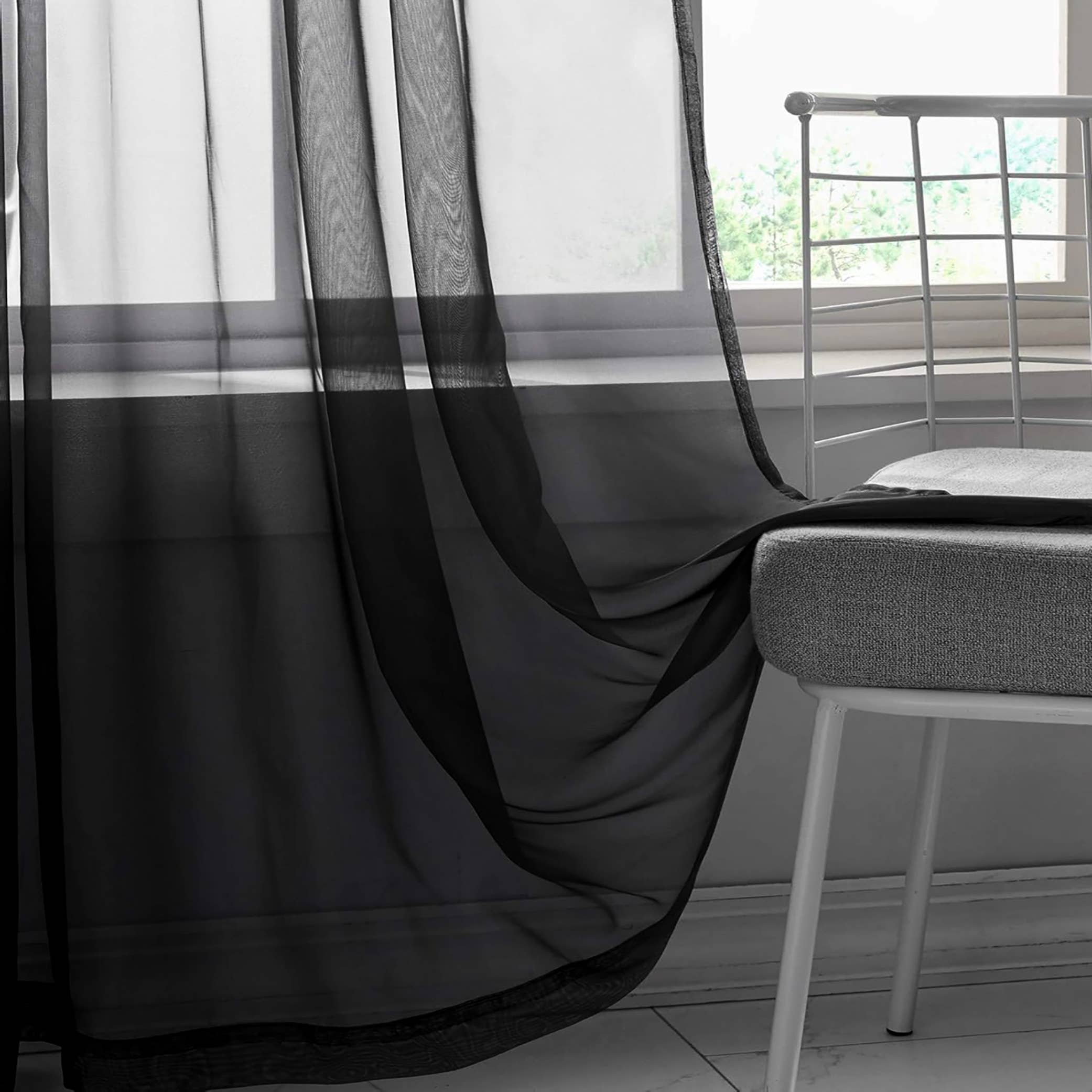 home mart goods - Wholesale Curtain - 84" Long, 2 Panels - Sheer Window Rod Pocket Curtain Set2