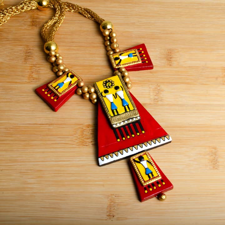 House of Kraft Jewelry & Accessories - Wholesale Jewelry Set - Egyptian Jewelry Set | Clay Jewelry | Red Pyramid Jewelry1