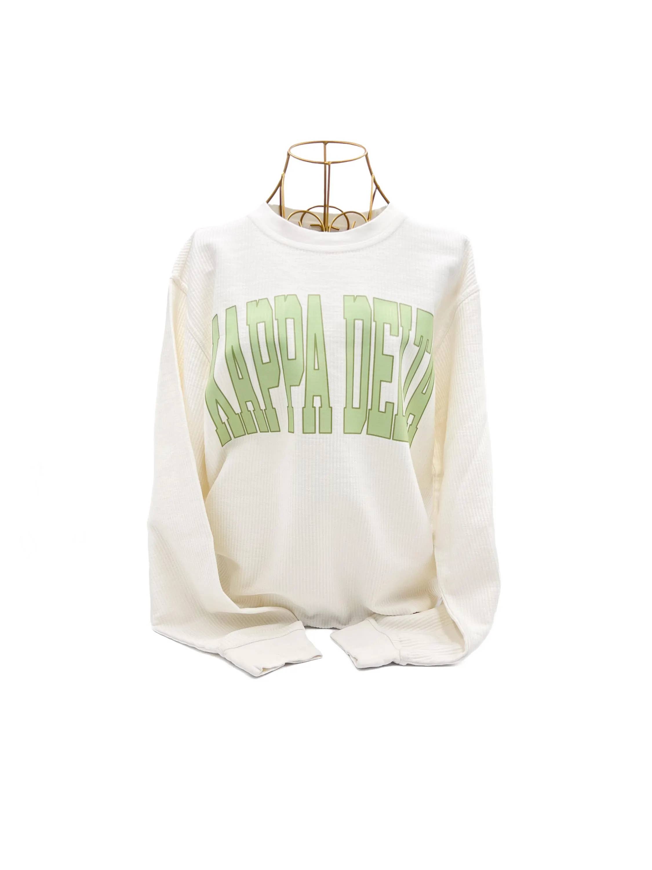 Rachel Brooks Design, LLC - Wholesale Shirt - Women's - Kappa Delta KD Corded Sweatshirt - Greek - Sorority
