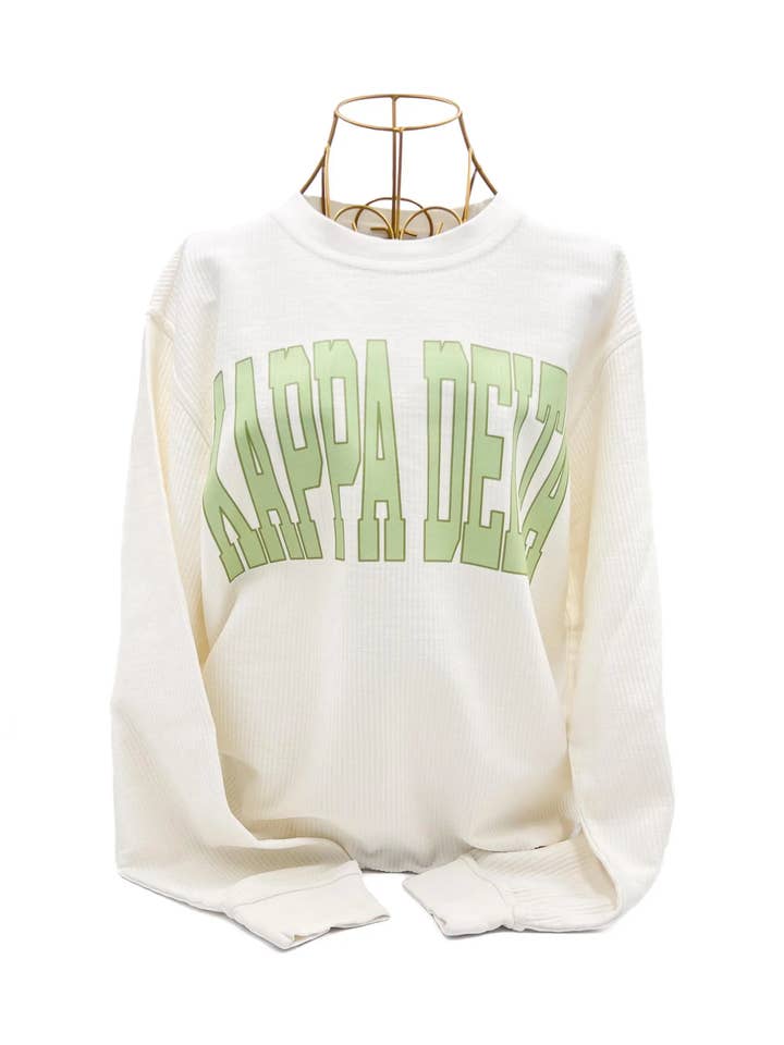 Rachel Brooks Design, LLC - Wholesale Shirt - Women's - Kappa Delta KD Corded Sweatshirt - Greek - Sorority0
