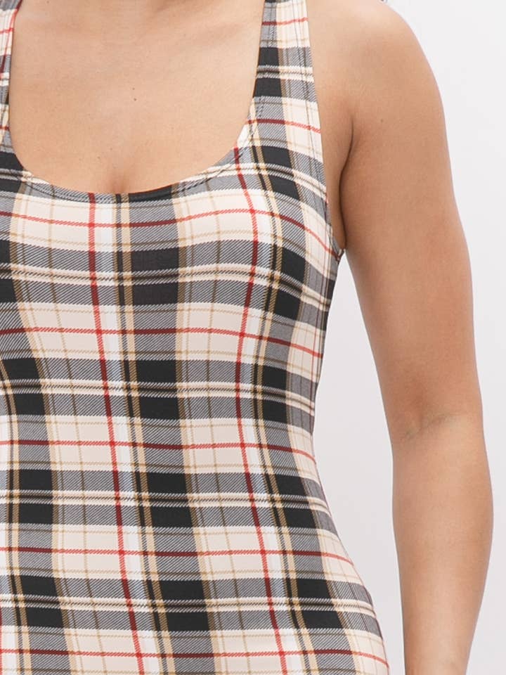 Tan Midikleid mit Karomuster für den Großhandel auf Faire5