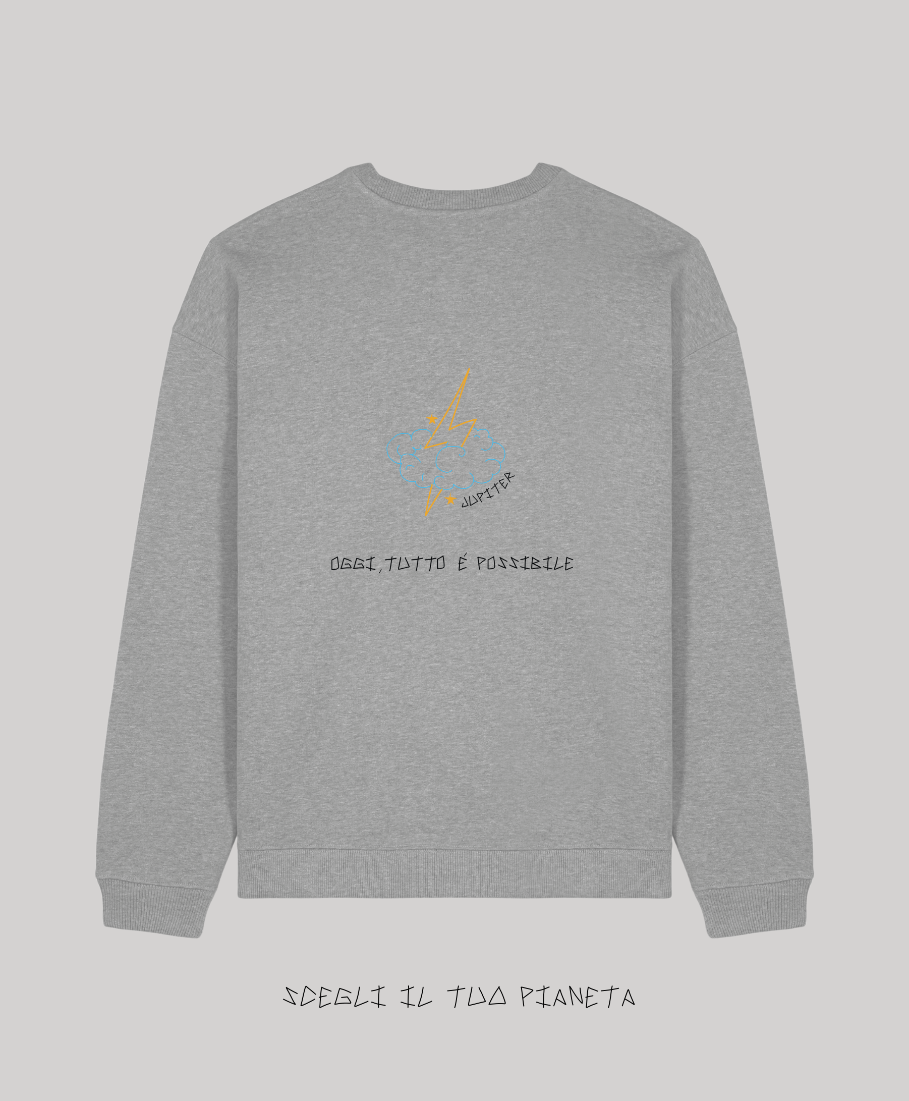 Giorgia Fratta - Wholesale Sweatshirt - Women's - Heather Grey Embroidered Crewneck Sweatshirt Made in Italy3