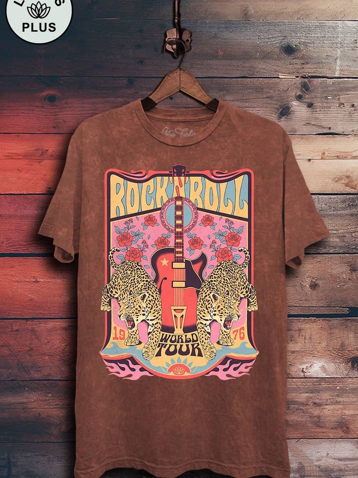 Rock Roll World Tour top met luipaardprint voor wholesale door Lotus Fashion Collection