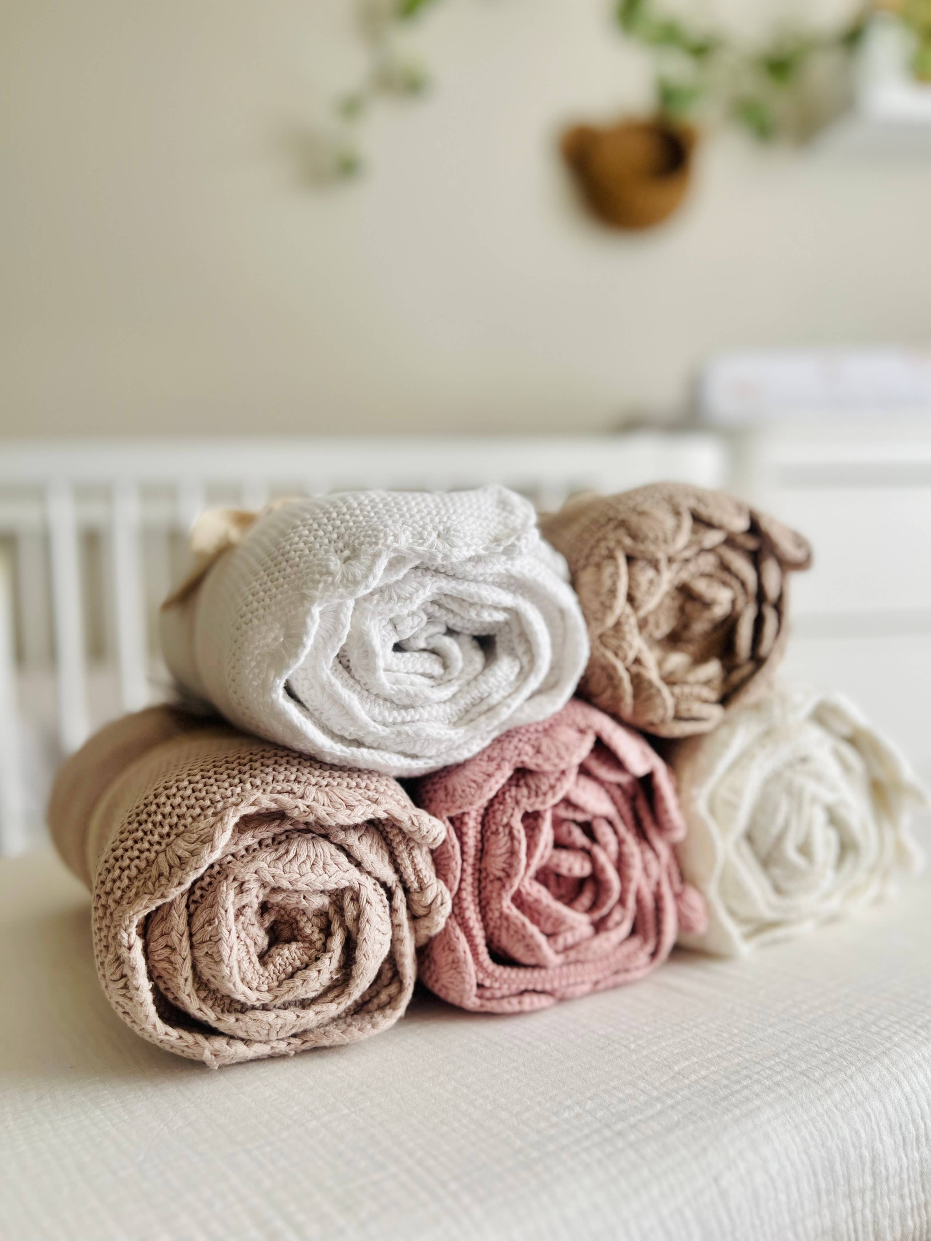 Cuddle Bug & Co – Cobertor de cama - Crianças e bebés por atacado – Mini & Me Manta de Bebê com Borda de Conchas6