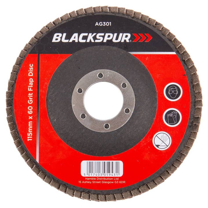 Rinkit Ltd – wholesale Garden tool – 115mm (4.5") 60 Grit Flap Disc - By Blackspur