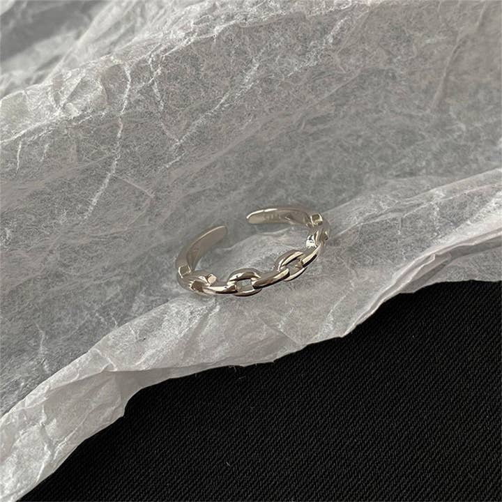 Perimade & Co. LLC - Wholesale Band/Stacked Ring - Stackable Chain Band Ring in 925 Sterling Silver3