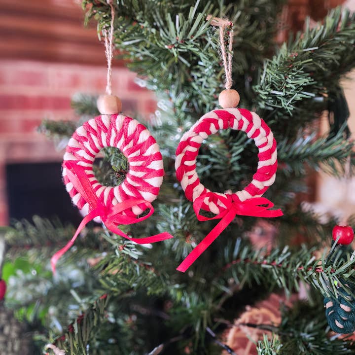 Handmade By Uruba - Wholesale Ornament - Mini Christmas Wreath Tree Decor | Boho Holiday Charms