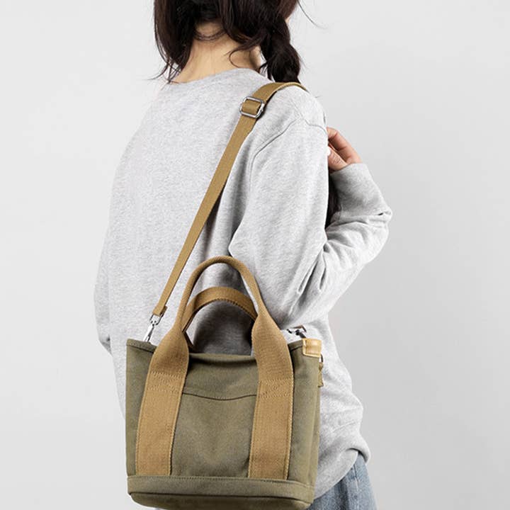 ACCITY - Wholesale Crossbody Bag - Women's - HANDLE LINE CANVAS CROSS BODY BAG_CUAB010113