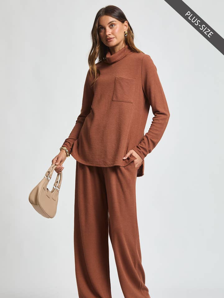 PLUZ SIZE 3-Piece Cozy Lounge & Travel Set for wholesale by Dear Scarlett