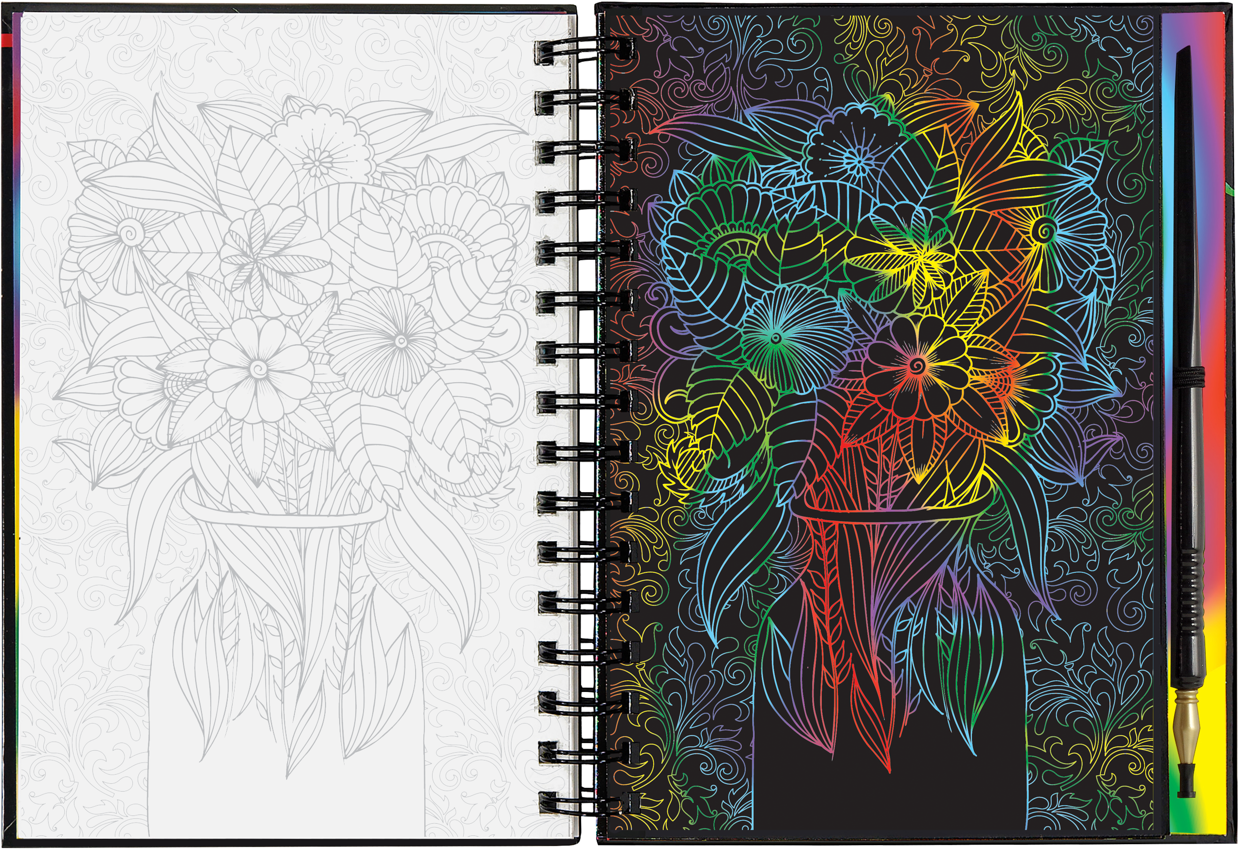 Peter Pauper Press - Vente Carnets de croquis - Extrême ! Fleurs à gratter et à dessiner3