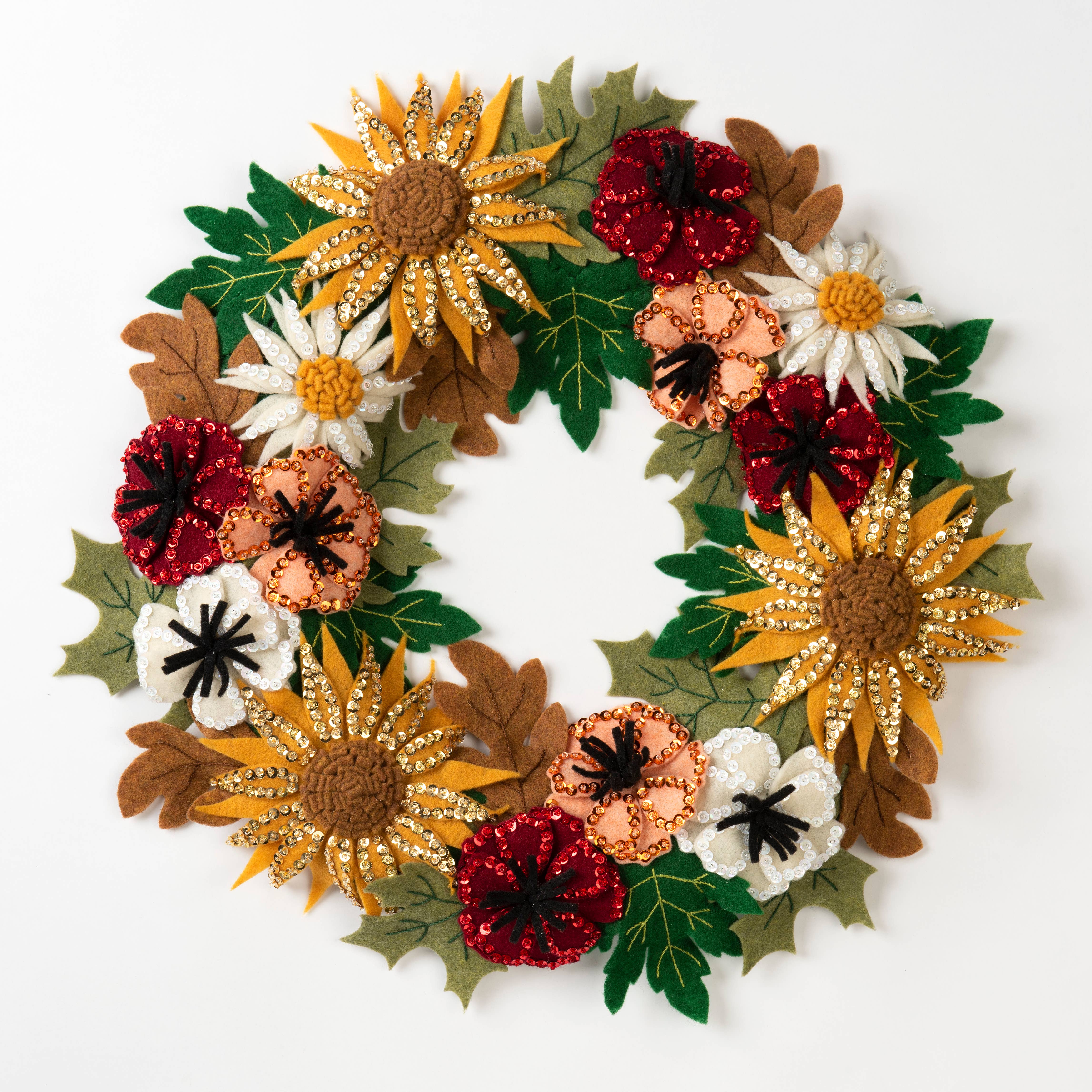 Plaid Crafts - Wholesale DIY Craft Kit - Bucilla ® Seasonal Felt Home Decor - Floral Fall Wreath2