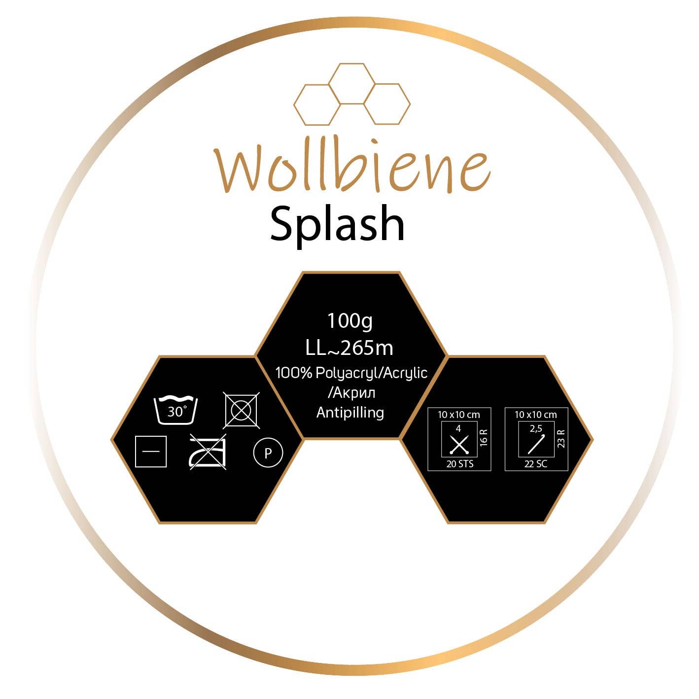 Wollbiene – wholesale Garn – Ullbi Splash Antipilling Färgskiftande Garn 100gr16