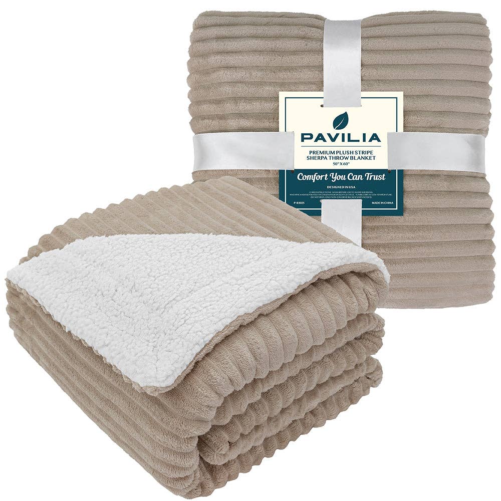 Pavilia - Vente Plaids - Plaid Sherpa côtelé57