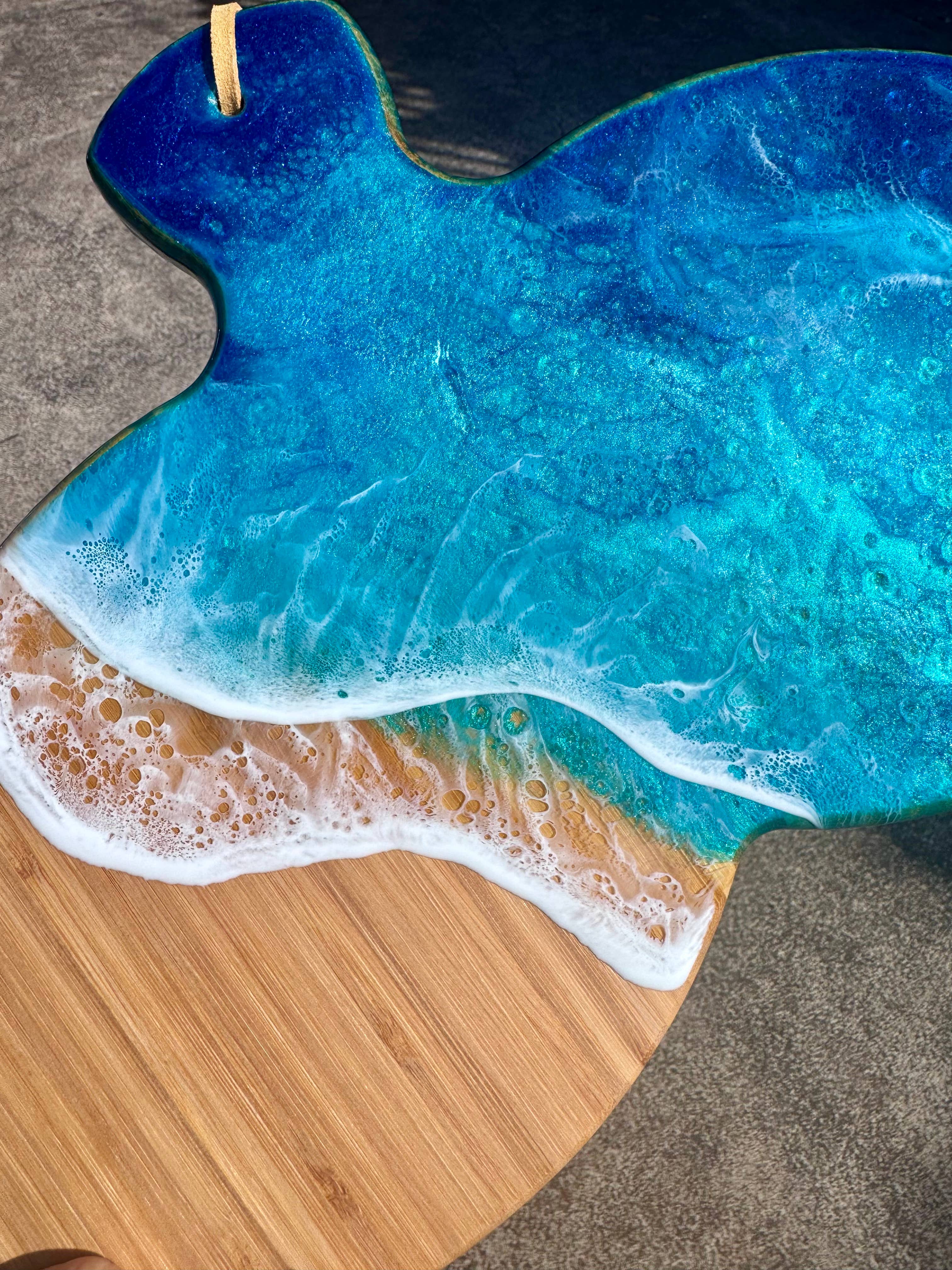 TBM Creations LLC - Wholesale Cheese Board - NEW Whale Tail Ocean Resin Charcuterie Board – Maui Made3