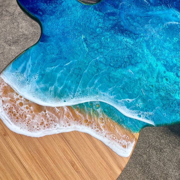 TBM Creations LLC - Wholesale Cheese Board - NEW Whale Tail Ocean Resin Charcuterie Board – Maui Made3