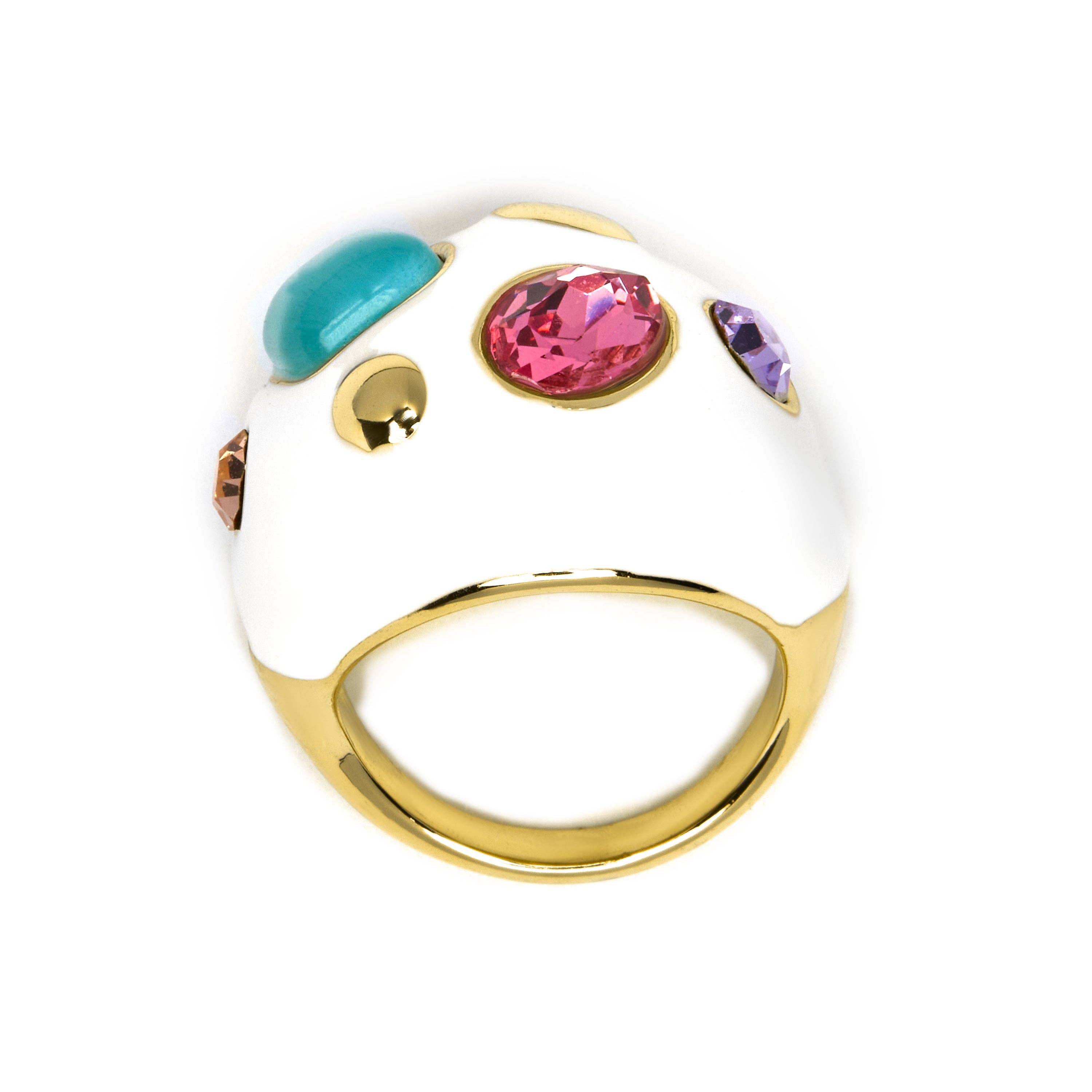 Luxenter - Wholesale Cocktail/Statement Ring - Anillo acabado en oro amarillo de 18k - Yever3