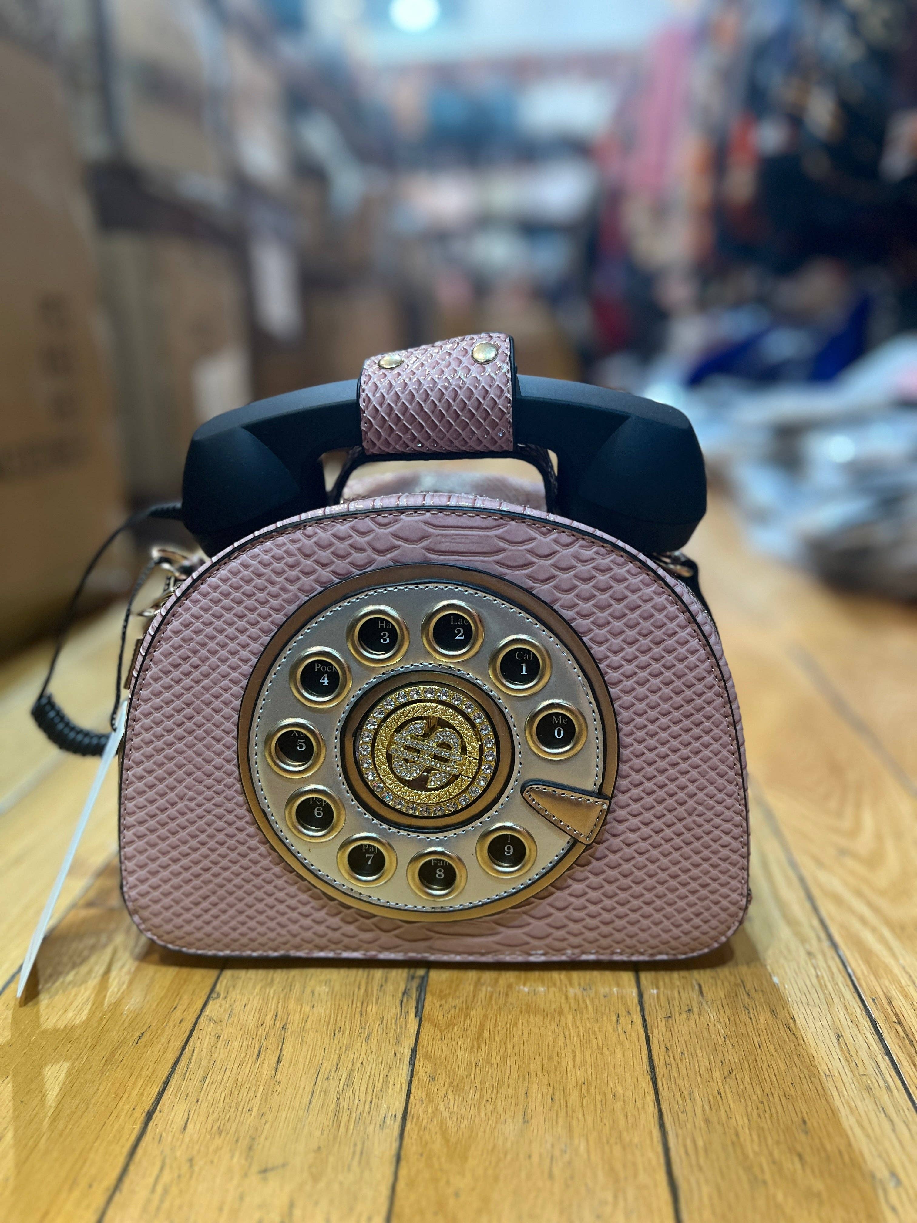 MB Fashion Wholesale - Wholesale Crossbody Bag - Women's - EVERY FASHION Vintage Telephone Handbag with Rotary Dial Design8