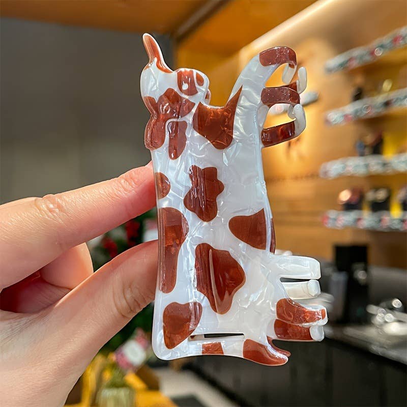 SoapElenGlen - Wholesale Hair Clip - Women's - Cute Cow - Shaped Animal Hair Claw Clips 2
