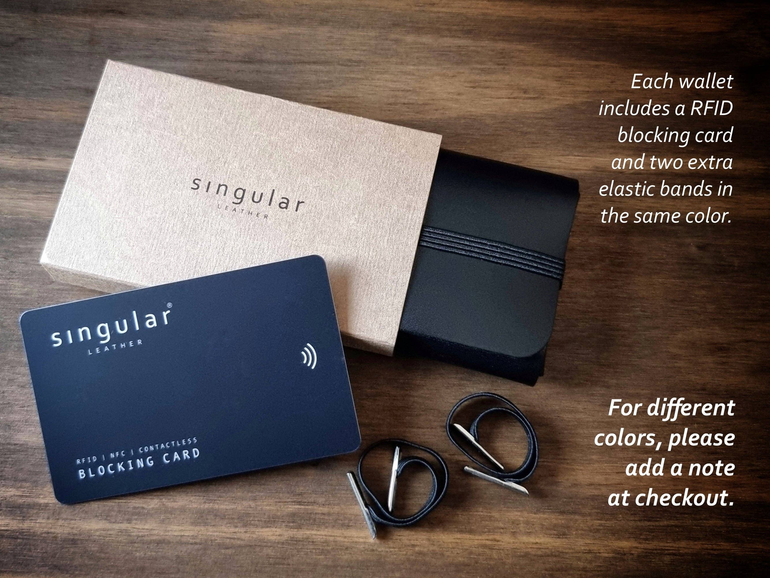 Singular Leather - Vente Portefeuille – unisexe - Portefeuille en Cuir Noir Carbone - Minimaliste et Personnalisable3