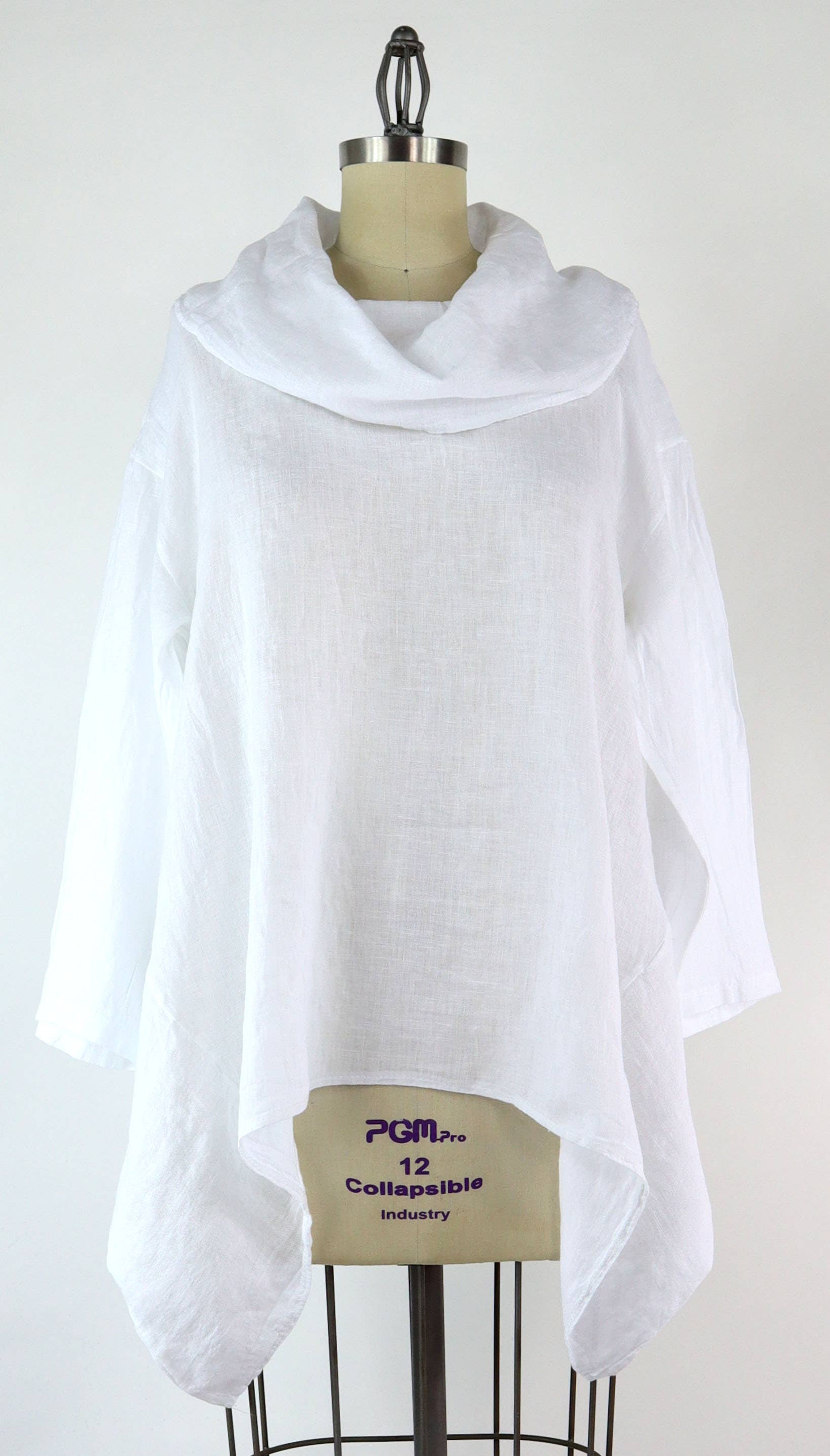 LINEN AND GAUZE - Wholesale Tunic - Women's - Cowl neck Linen Tunic, Oversized Cowl neck tunic, Linen Top0