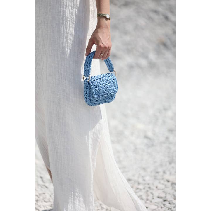 Yova - Wholesale Top Handle Bag - Women's - Raffia summer purse mini - Blue1